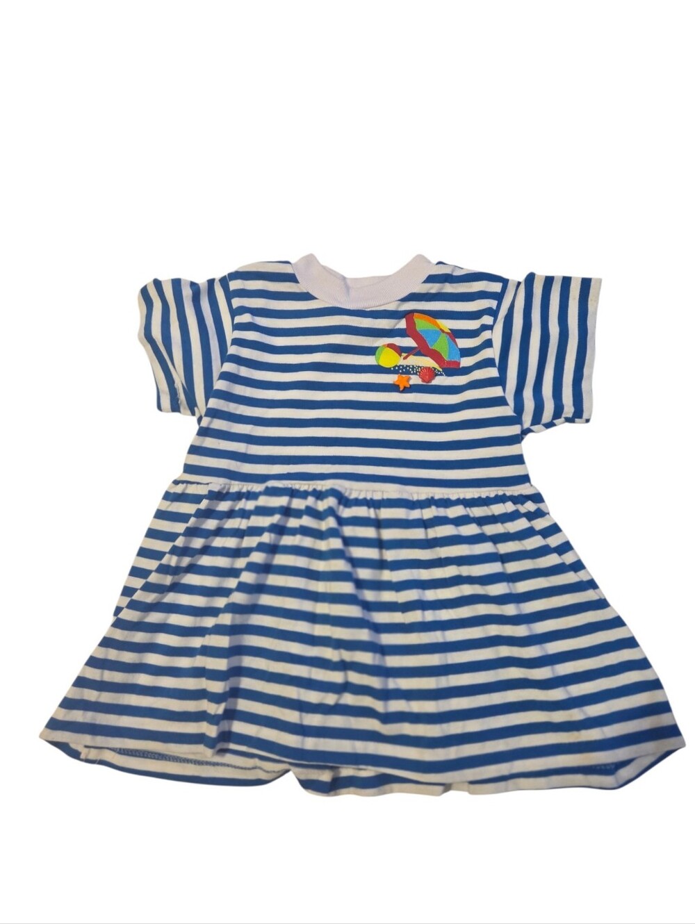 Vintage Striped Buster Brown Beach Dress